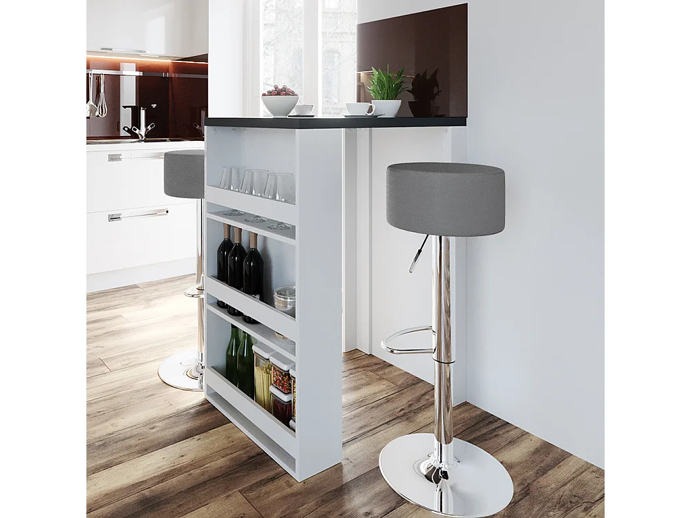 Tavolo bar alto antracite/bianco 57x80x106