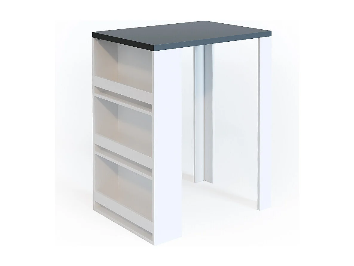 Table de bar anthracite/blanc 57x80x106