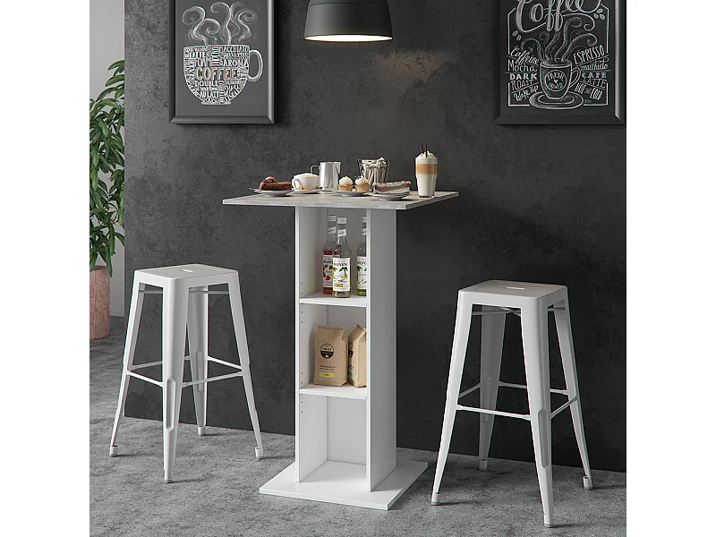 Tavolo bar alto calcestruzzo 70x70x109 rodeo