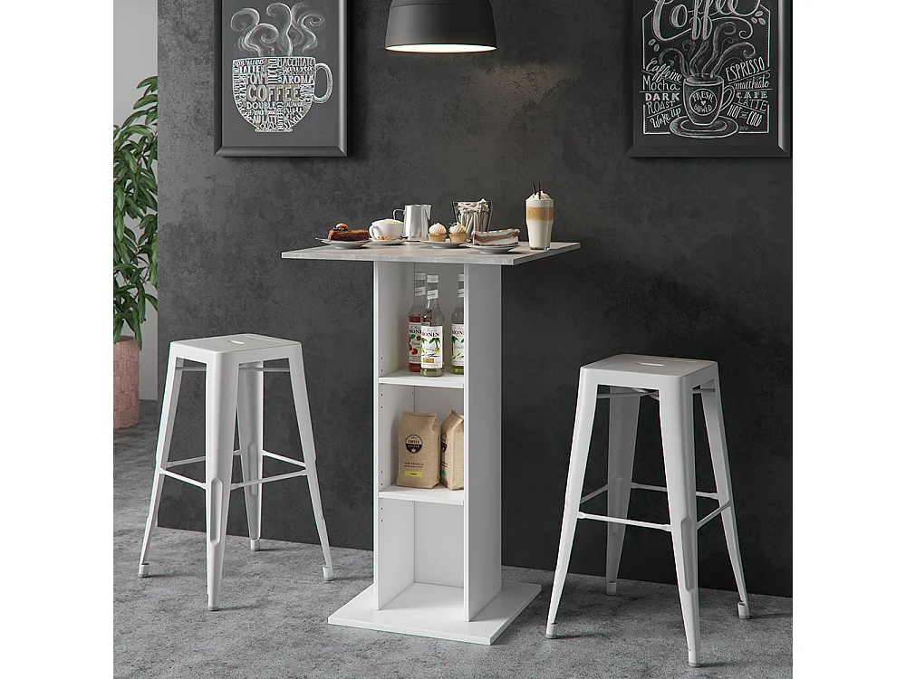 Table de bar béton 70x70x109 rodeo