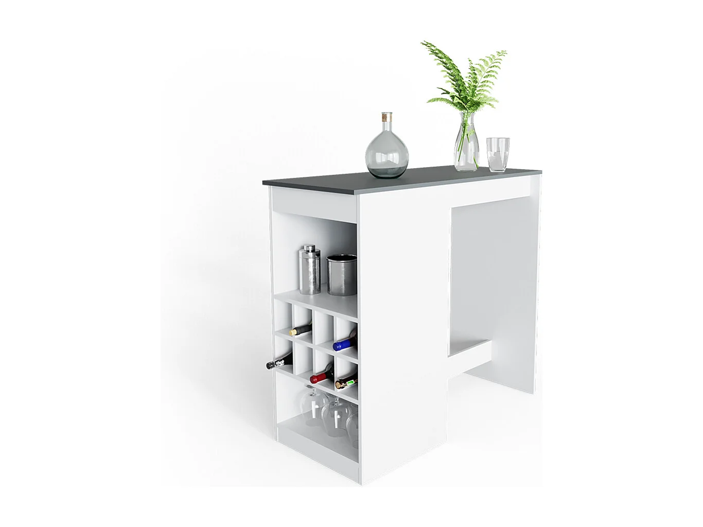 Tavolo bar alto bianco/antracite 115x50x104.6 ross