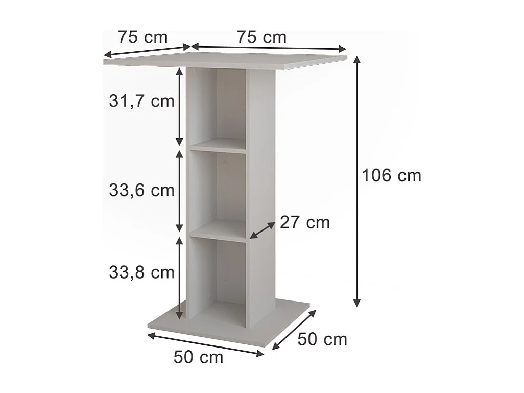 Table de bar blanc 75x75x106 repose