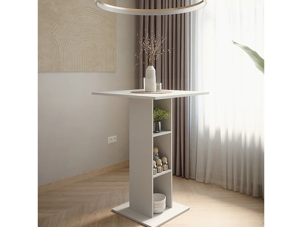 Table de bar blanc 75x75x106 repose