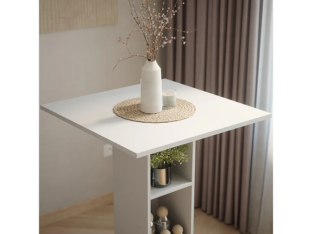 Table de bar blanc 75x75x106 repose