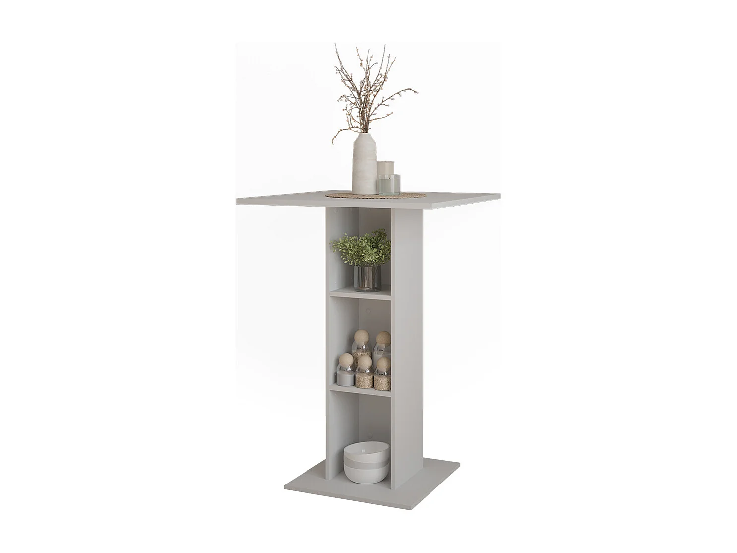 Table de bar blanc 75x75x106 repose