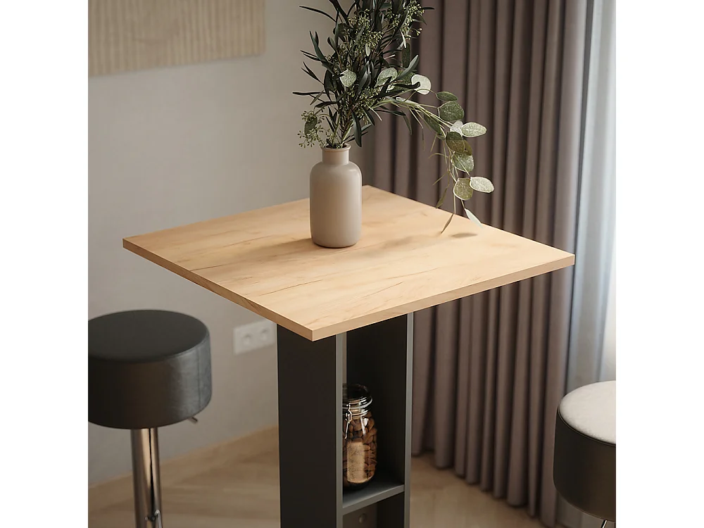 Set de table de bar chêne doré/anthracite 65x65x106 repose