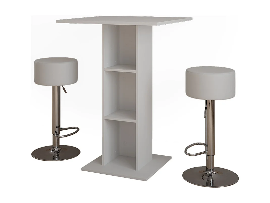 Set de mesa de bar blanco 75x75x106 repose
