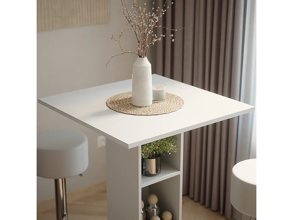 Set de mesa de bar blanco 75x75x106 repose