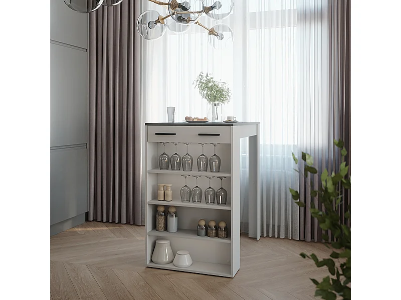 Bartisch weiß/anthrazit 67x100x106 repose