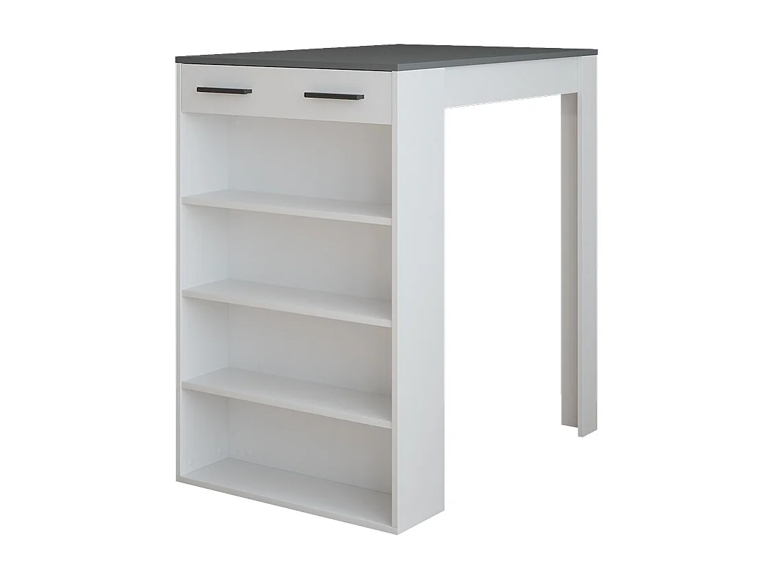 Table de bar blanc/anthracite 67x100x106 repose