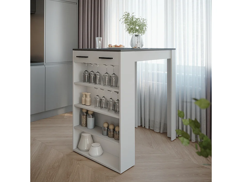 Bar table white/anthracite 67x100x106 repose