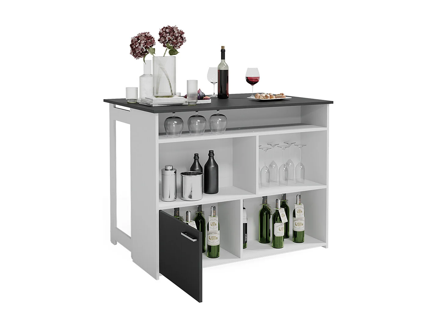 Bartisch anthrazit/weiß 116x37x90.5 dominic