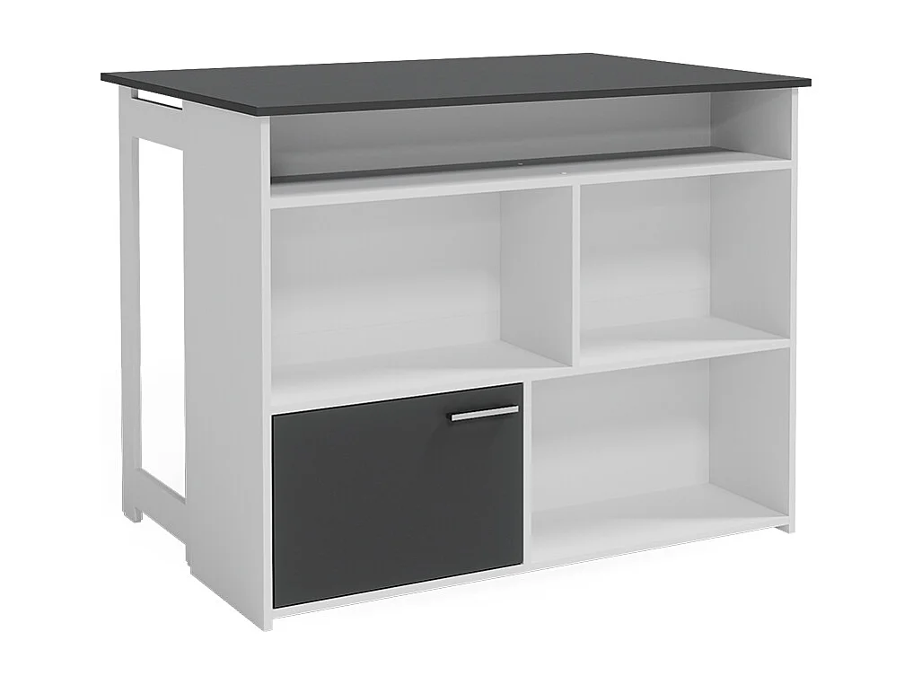 Table de bar anthracite/blanc 116x37x90.5 dominic