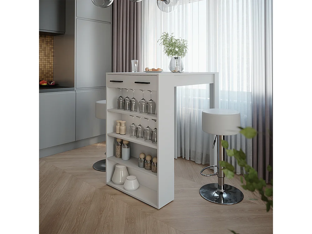 Bartisch-Set weiß 67x100x106 repose