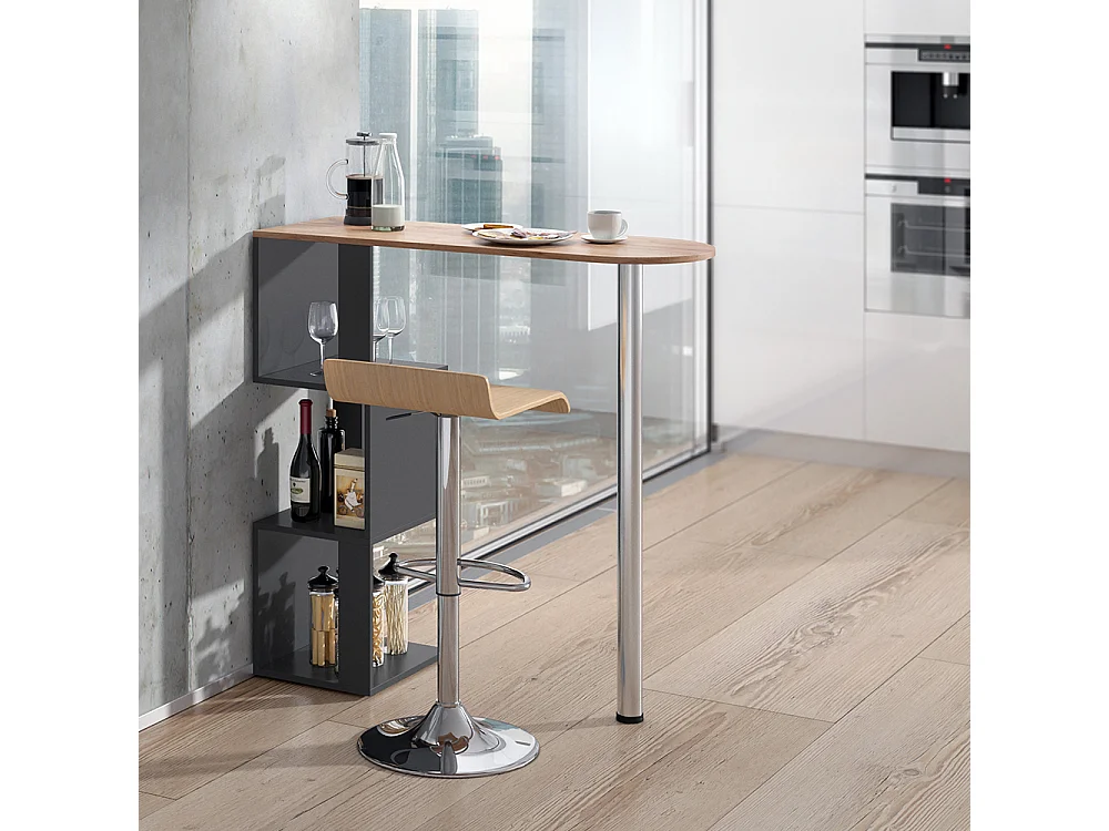 Table de bar chêne de force doré 113x39.8x111.8 vincent