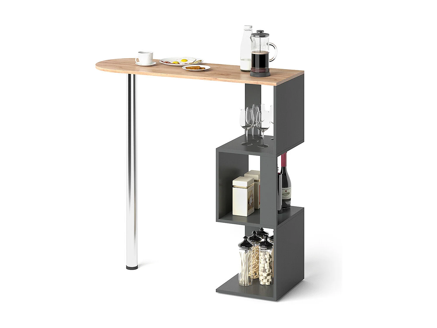 Table de bar chêne de force doré 113x39.8x111.8 vincent