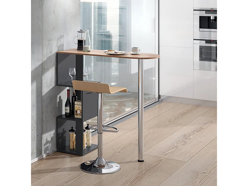 Table de bar chêne de force doré 113x39.8x111.8 vincent