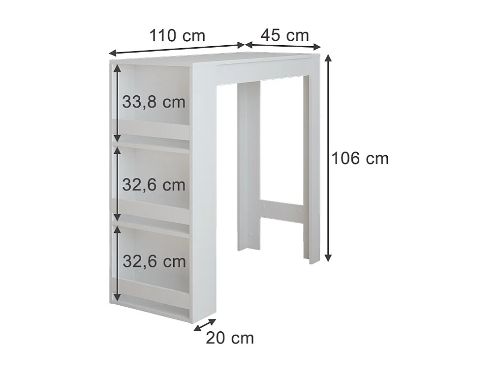 Table de bar blanc 45x110x106 repose