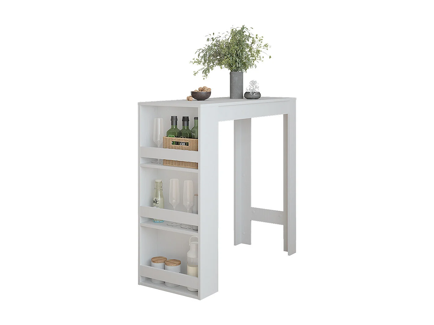Table de bar blanc 45x110x106 repose
