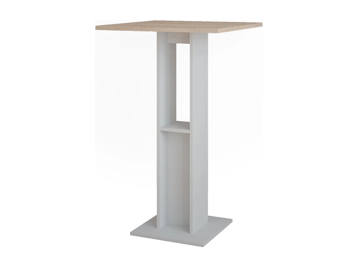 Table de bar blanc/sonoma 65x65x106 repose