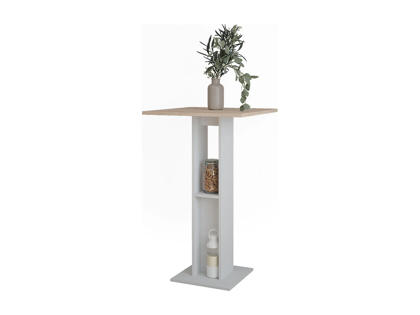 Table de bar blanc/sonoma 65x65x106 repose
