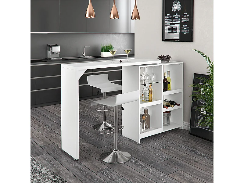 Tavolo bar alto bianco 138x39x110.4 vega