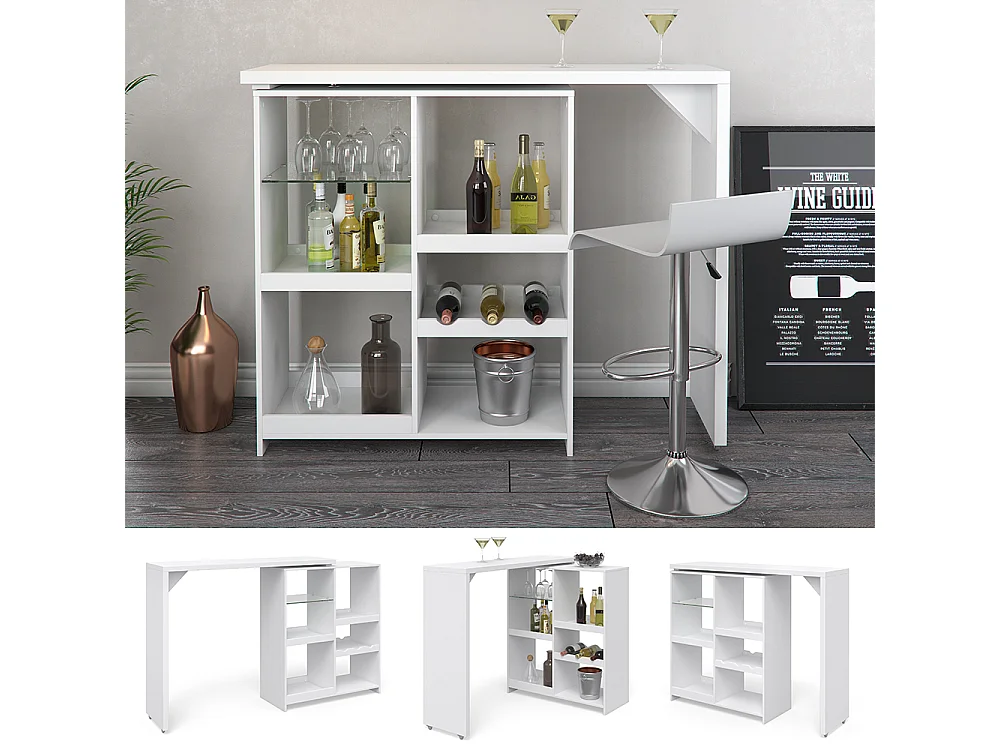 Mesa de bar branco 138x39x110.4 vega