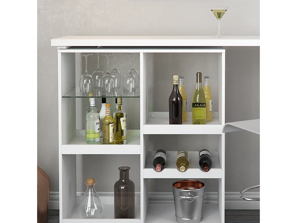 Mesa de bar branco 138x39x110.4 vega