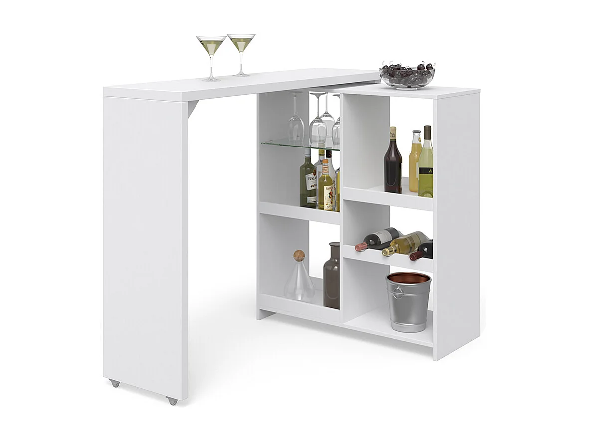 Mesa de bar branco 138x39x110.4 vega