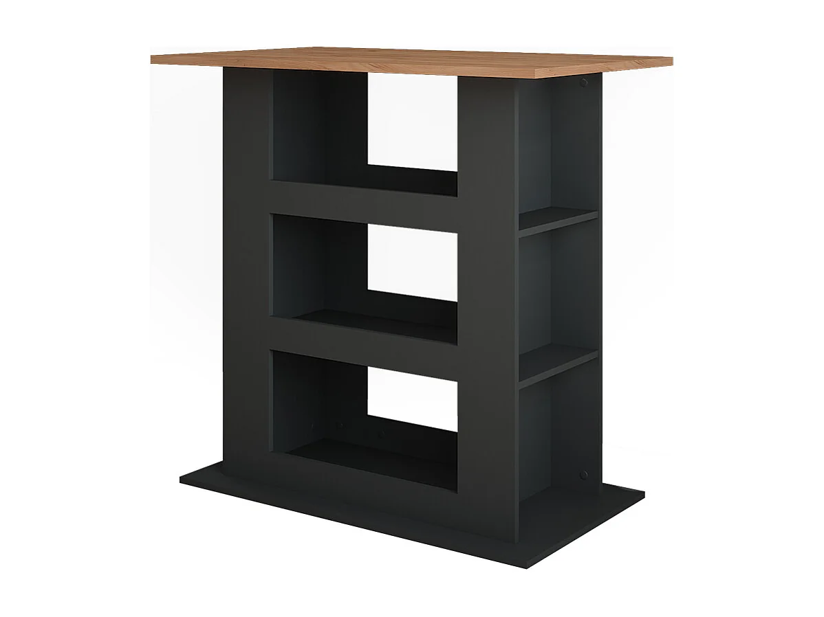 Table de bar chêne doré/anthracite 110x65x106 repose