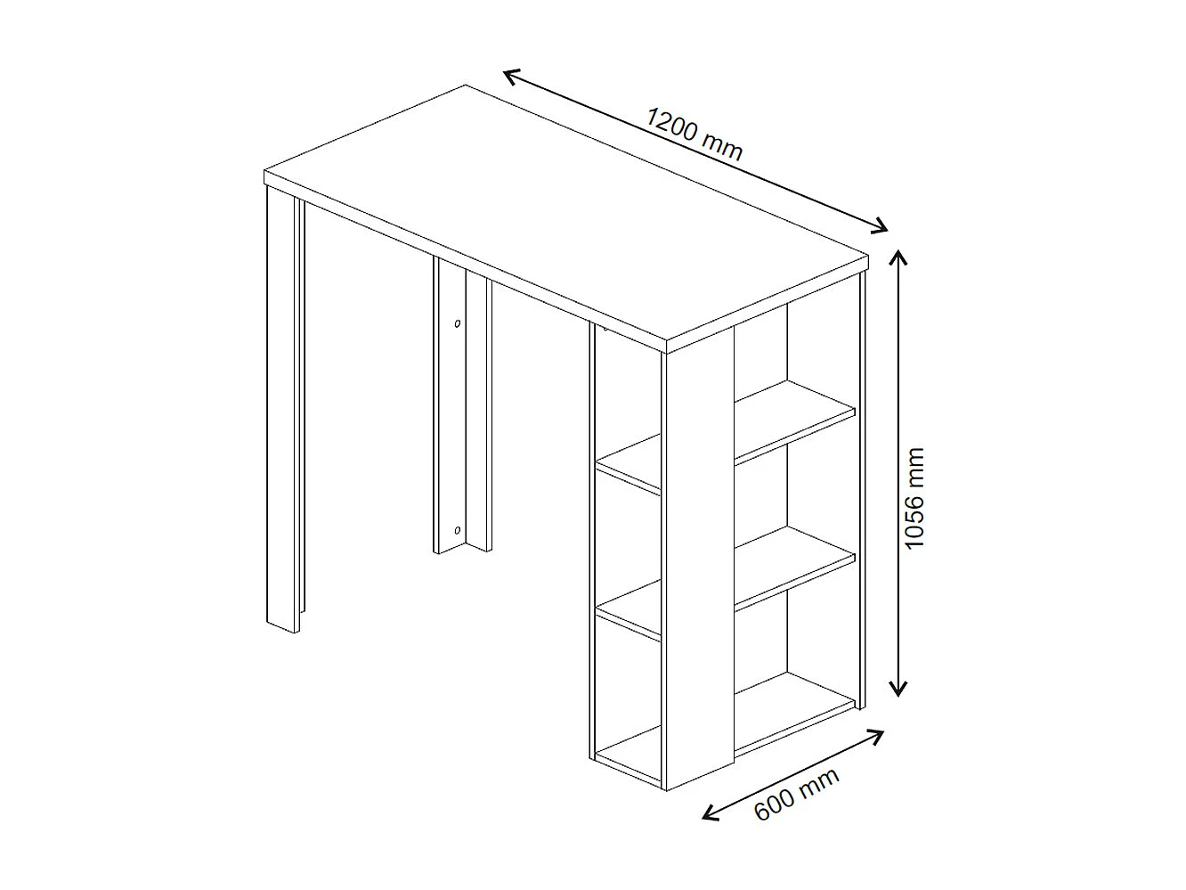 Tavolo bar alto nero 120x60x105.6 noel