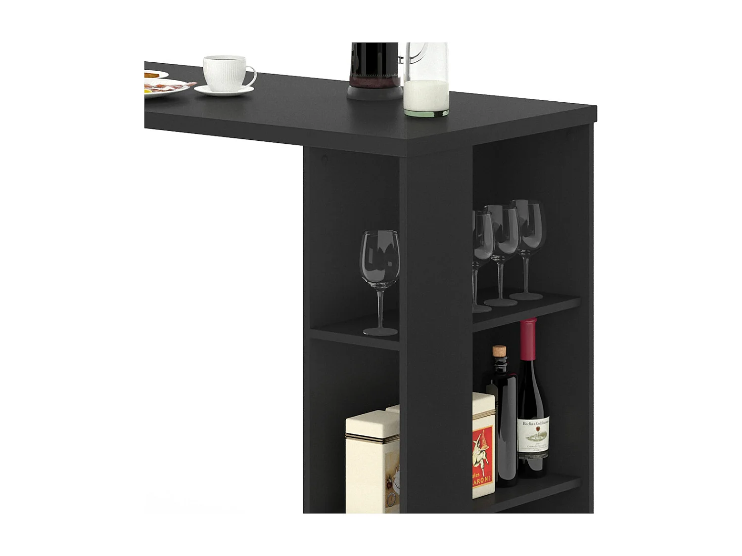 Tavolo bar alto nero 120x60x105.6 noel