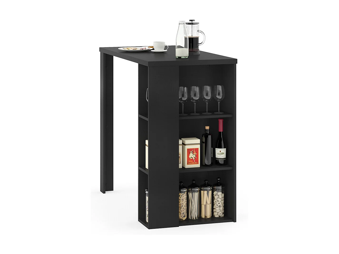 Table de bar noir 120x60x105.6 noel