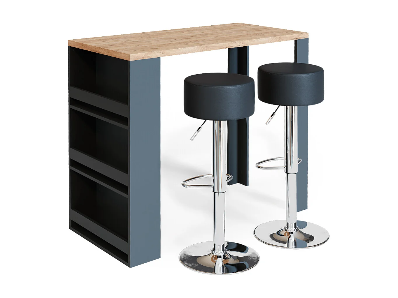 Bartisch-Set eiche 57x117x106