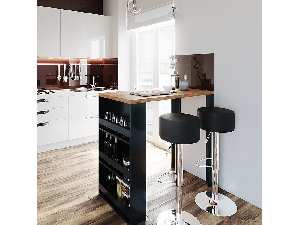 Bartisch-Set eiche 57x117x106