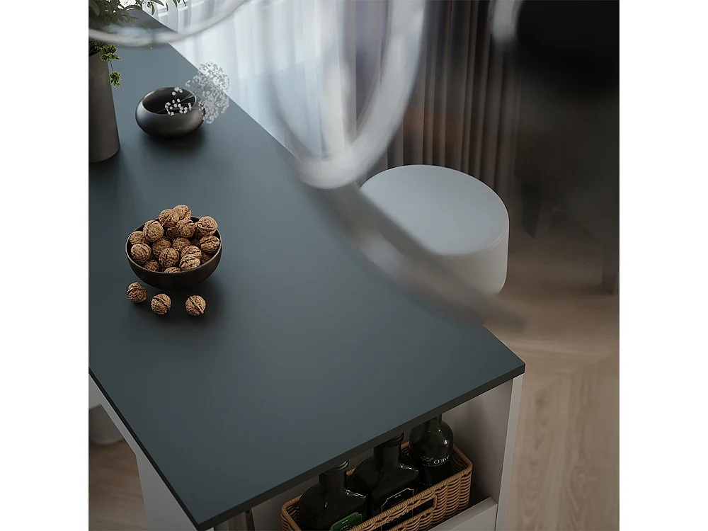 tavolo bar con sgabelli bianco/antracite 45x110x106 repose