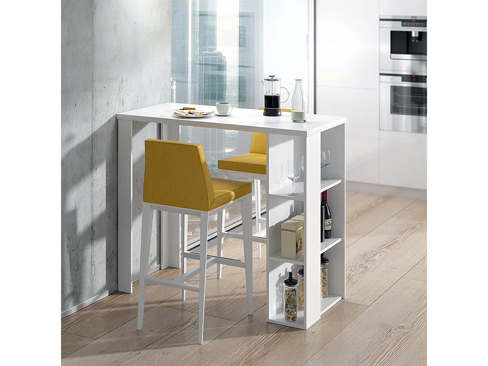 Table de bar blanc 120x60x105.6 noel