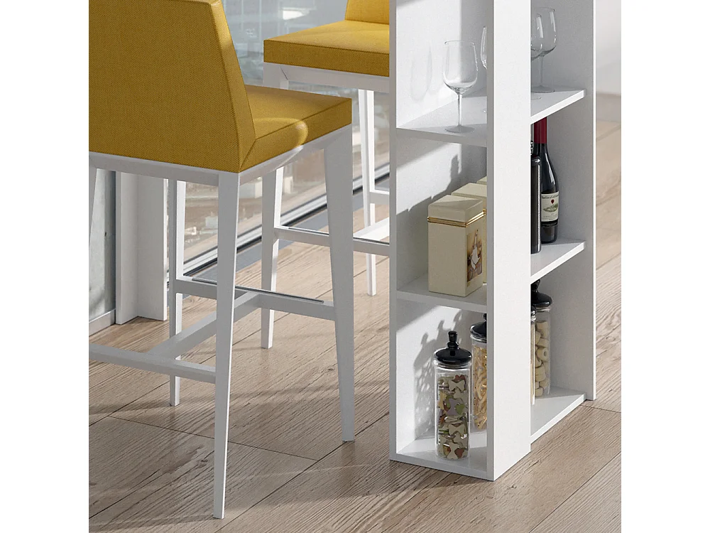 Table de bar blanc 120x60x105.6 noel