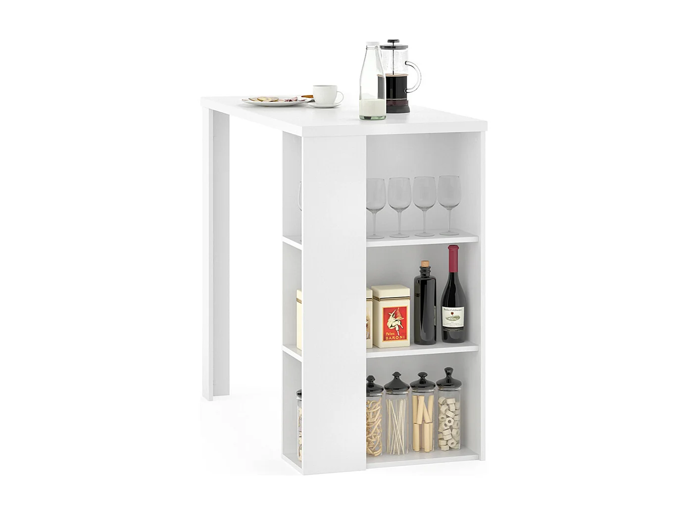 Table de bar blanc 120x60x105.6 noel