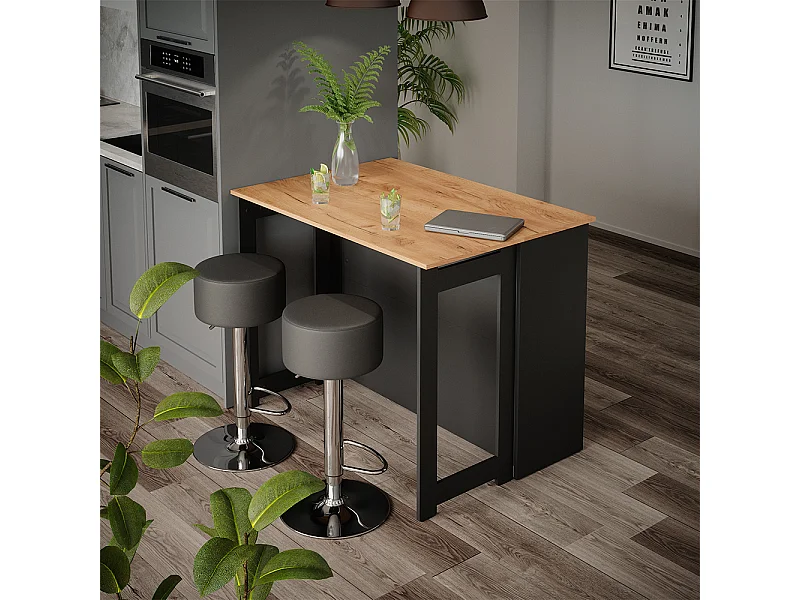 Bartafelset eik goud/antraciet 116x37x90.5 dominic