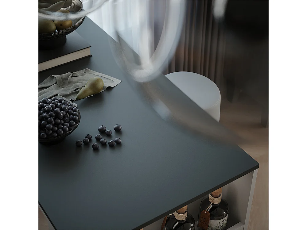 tavolo bar con sgabelli bianco/antracite 57x117x106 repose