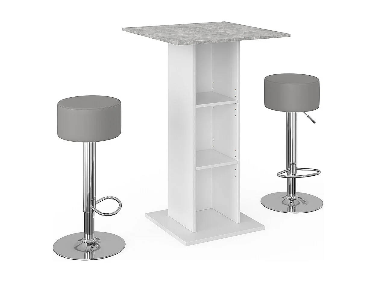 Set de table de bar béton 70x70x109 rodeo