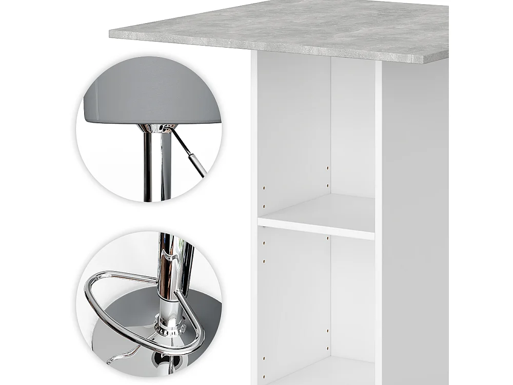 Set de table de bar béton 70x70x109 rodeo