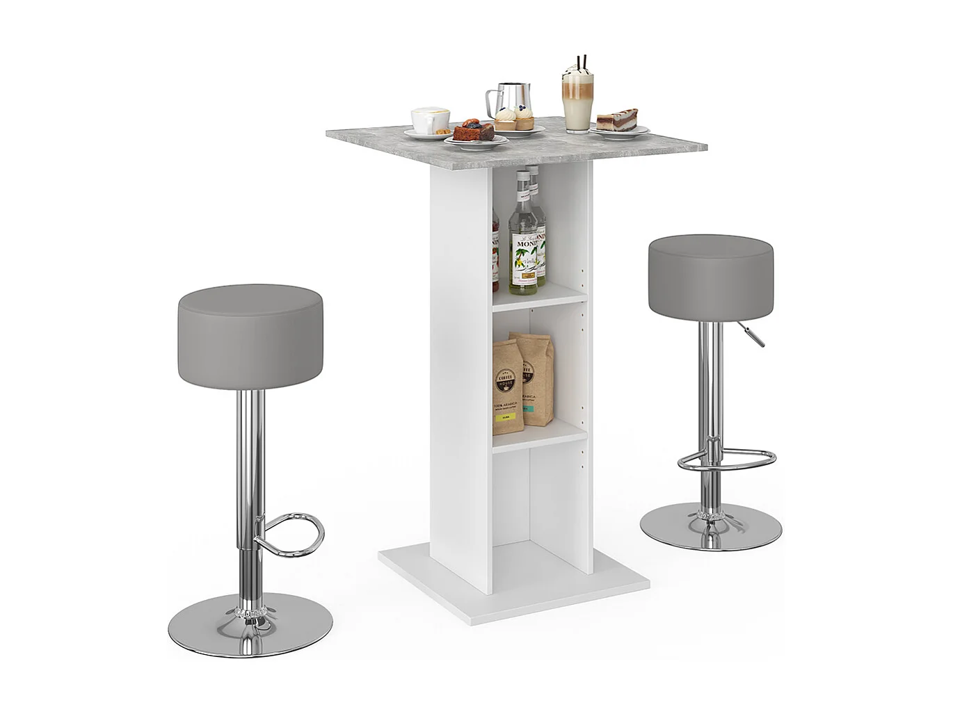 Set de table de bar béton 70x70x109 rodeo