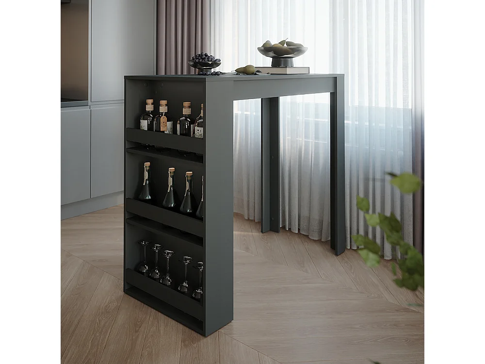 Table de bar anthracite 57x117x106 repose