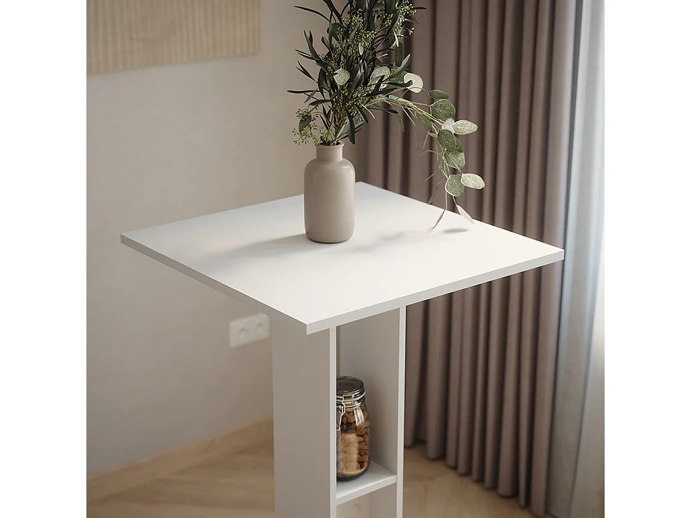 Table de bar blanc 65x65x106 repose