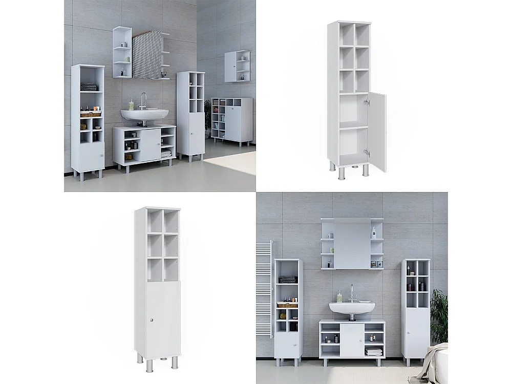 Midischrank weiß 30x30x130.6 fynn