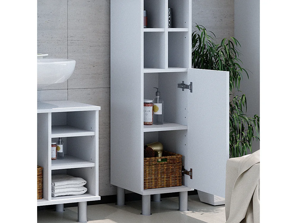 Meuble salle de bain blanc 30x30x130.6 fynn