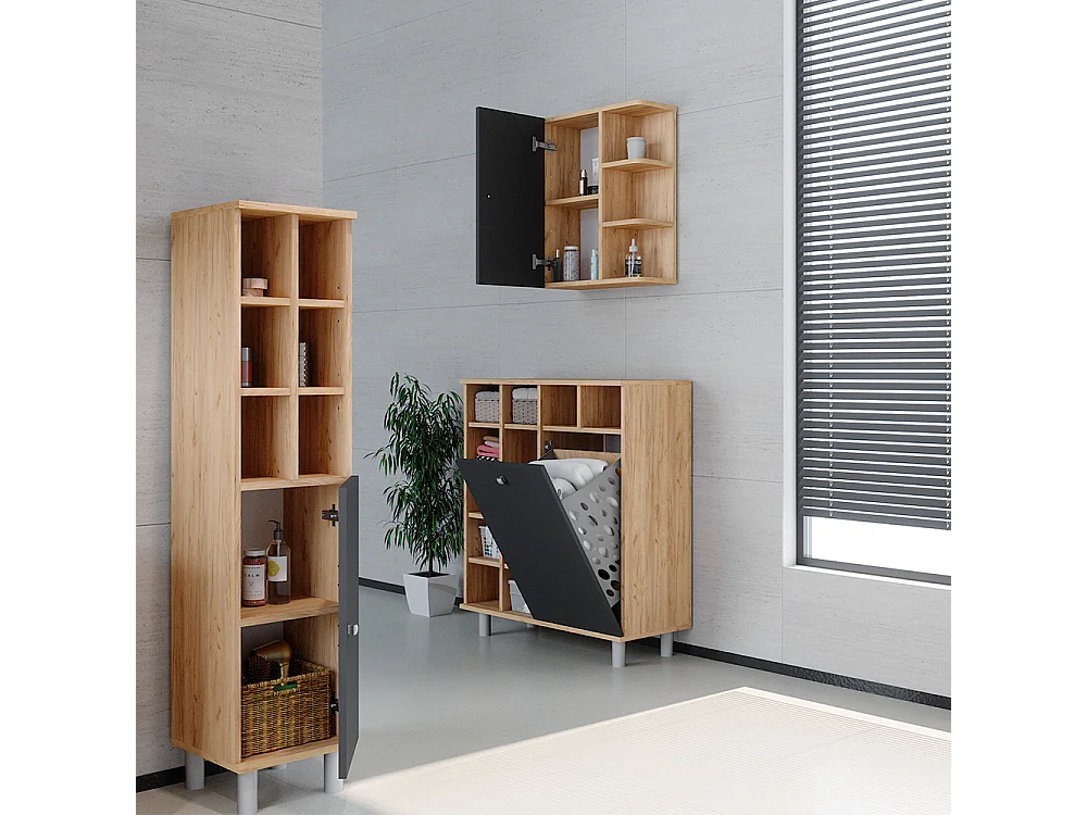Badschrank anthrazit 78.4x34x91.6 fynn