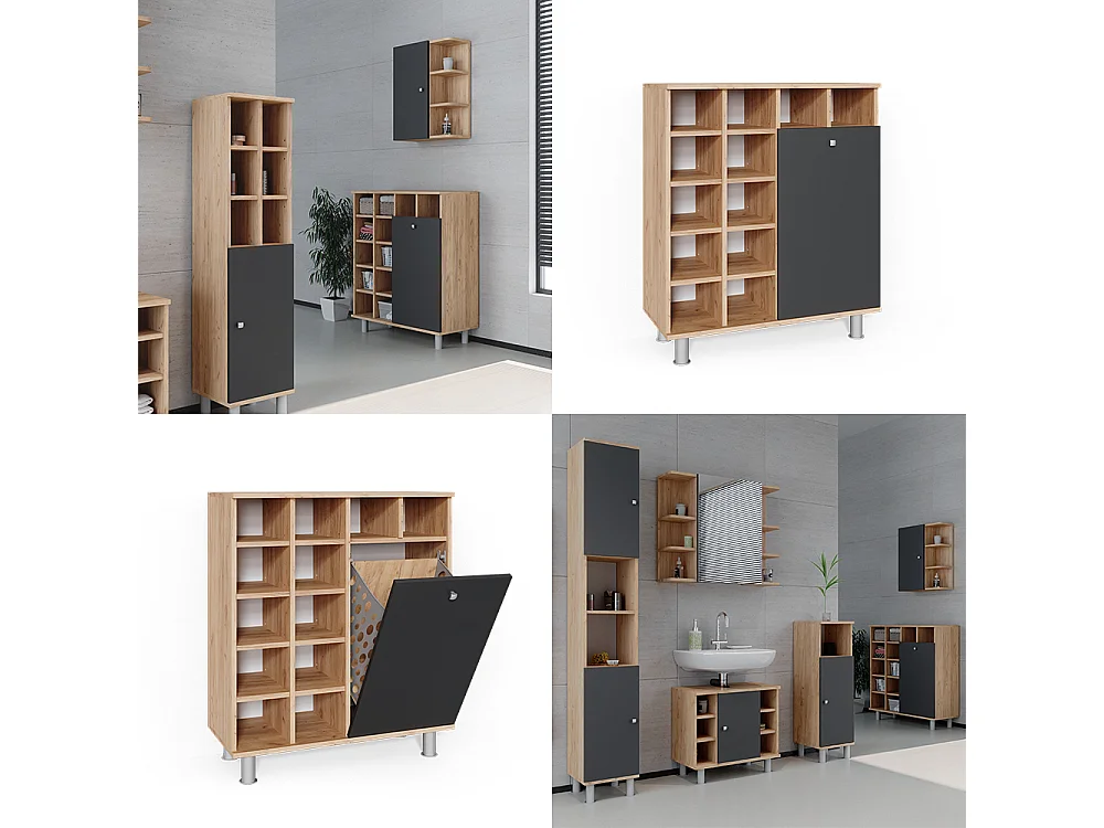 Badschrank anthrazit 78.4x34x91.6 fynn